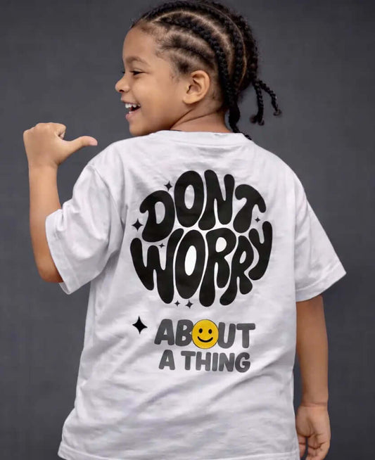 Premium Oversized drop shoulder heavyweight kids t-shirt back white