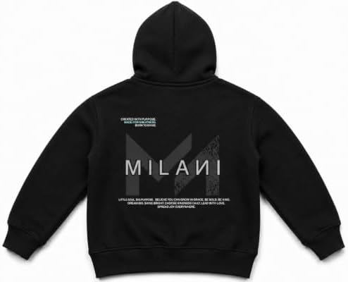 MILAII Originals Unisex Heavyweight 350gsm Cotton Hoodie - Black