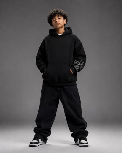 MILAII Originals Unisex Heavyweight 350gsm Cotton Hoodie - Black
