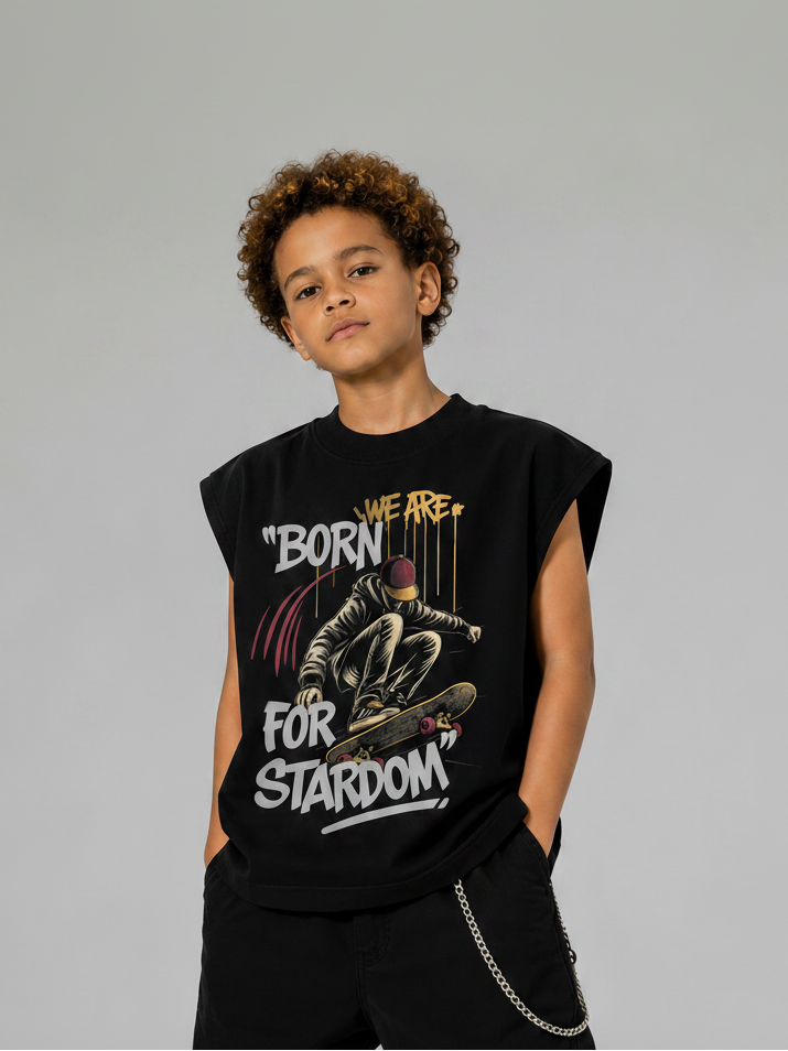 Born For Stardom Kids Oversized Sleeveless Top
