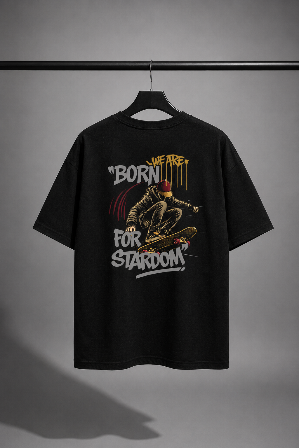 Premium Oversized drop shoulder Black T-Shirt for kids