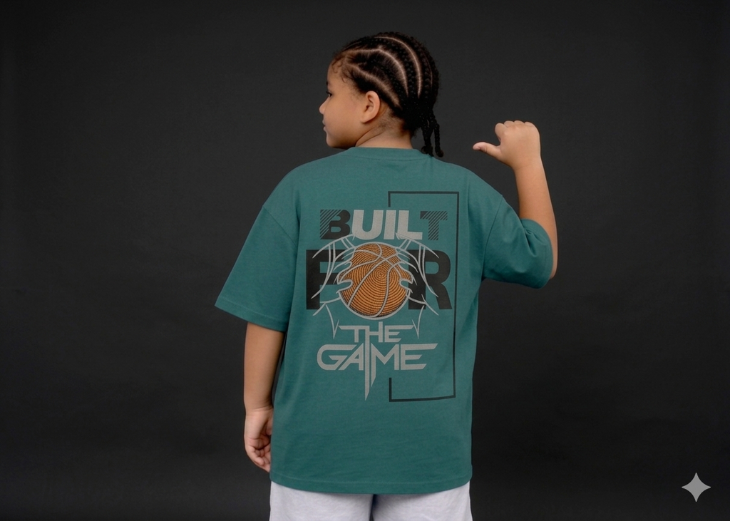 BUILT FOR THE GAME Kids Oversized T-Shirt – Premium Basketball Streetwear Tee