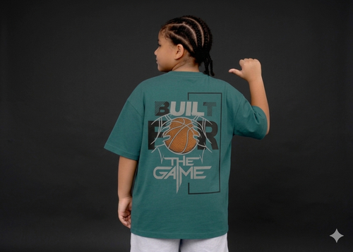BUILT FOR THE GAME Kids Oversized T-Shirt – Premium Basketball Streetwear Tee