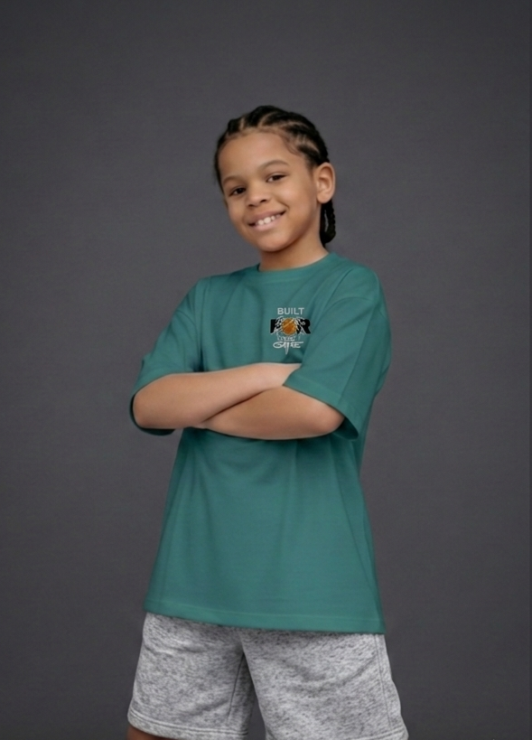 BUILT FOR THE GAME Kids Oversized T-Shirt – Premium Basketball Streetwear Tee