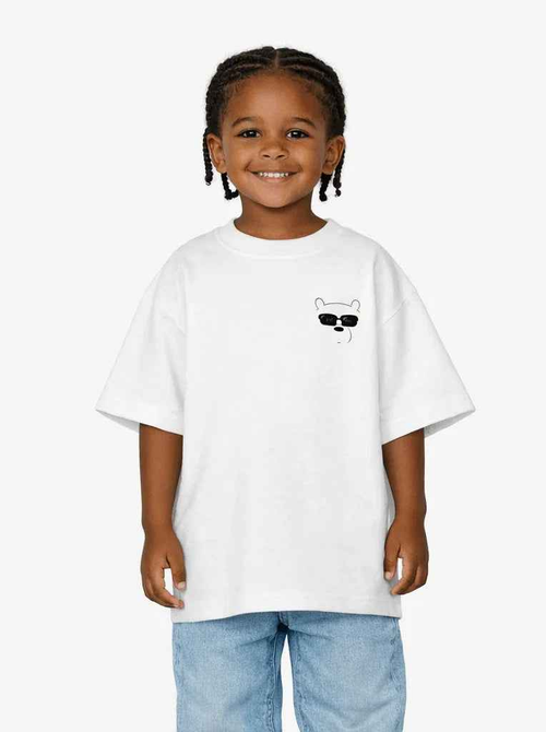 COOL KID Kids Oversized T-Shirt – White Heavyweight Cotton Graphic Streetwear Tee
