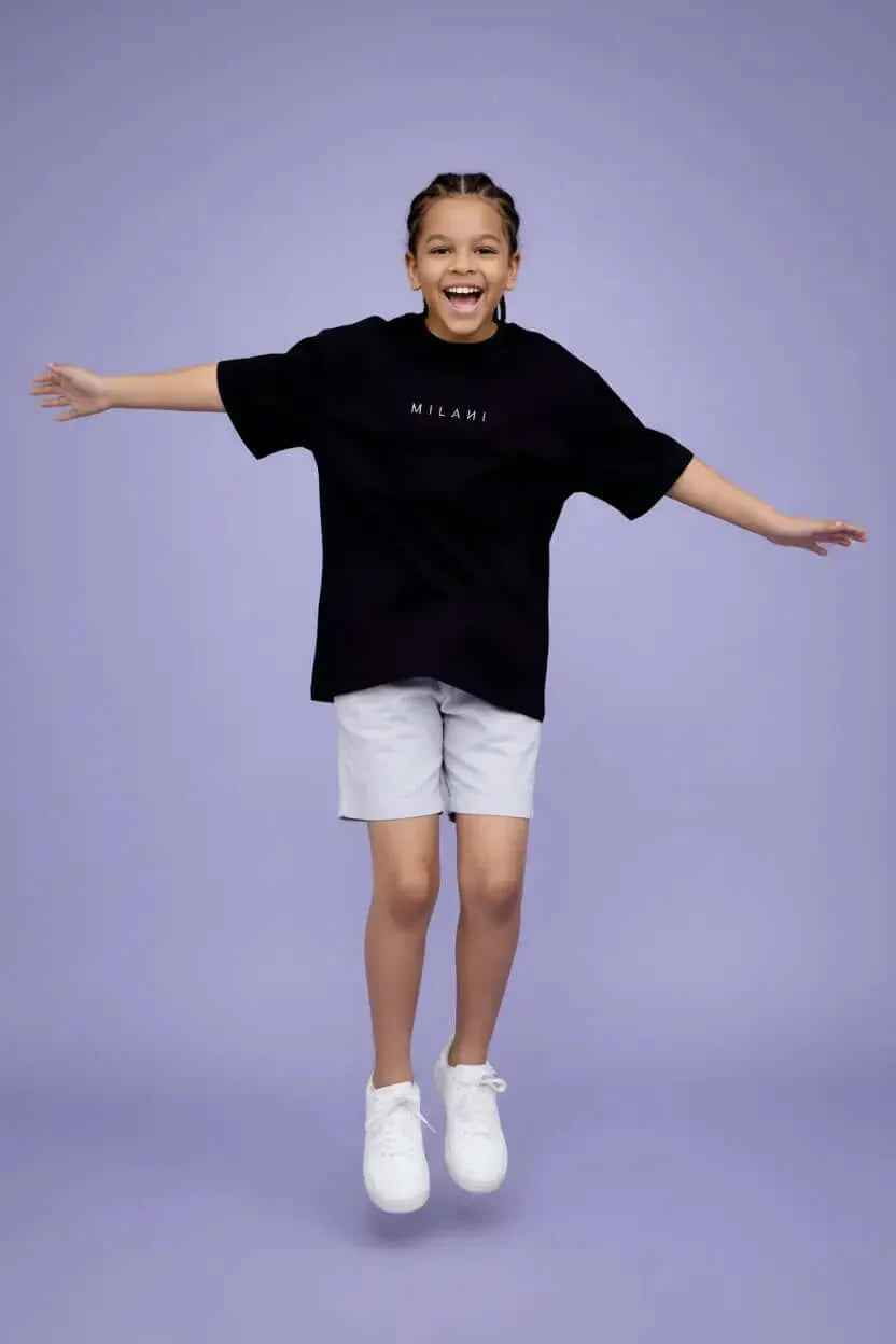 Kids Oversized Black T-Shirt