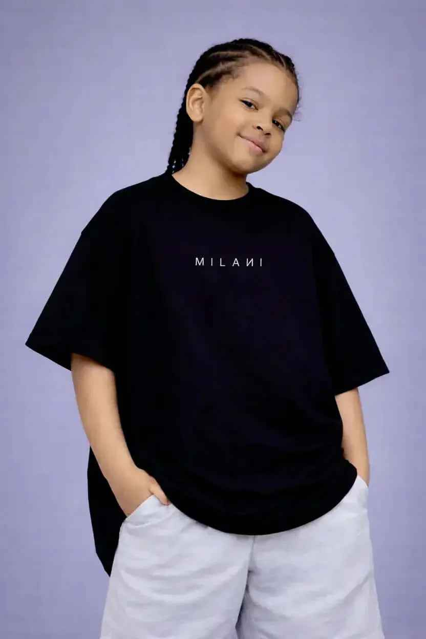 Kids Oversized Black T-Shirt