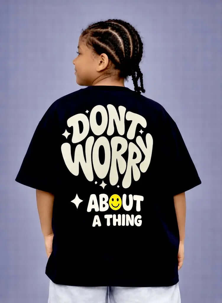 Premium Oversized drop shoulder heavyweight kids t-shirt black back