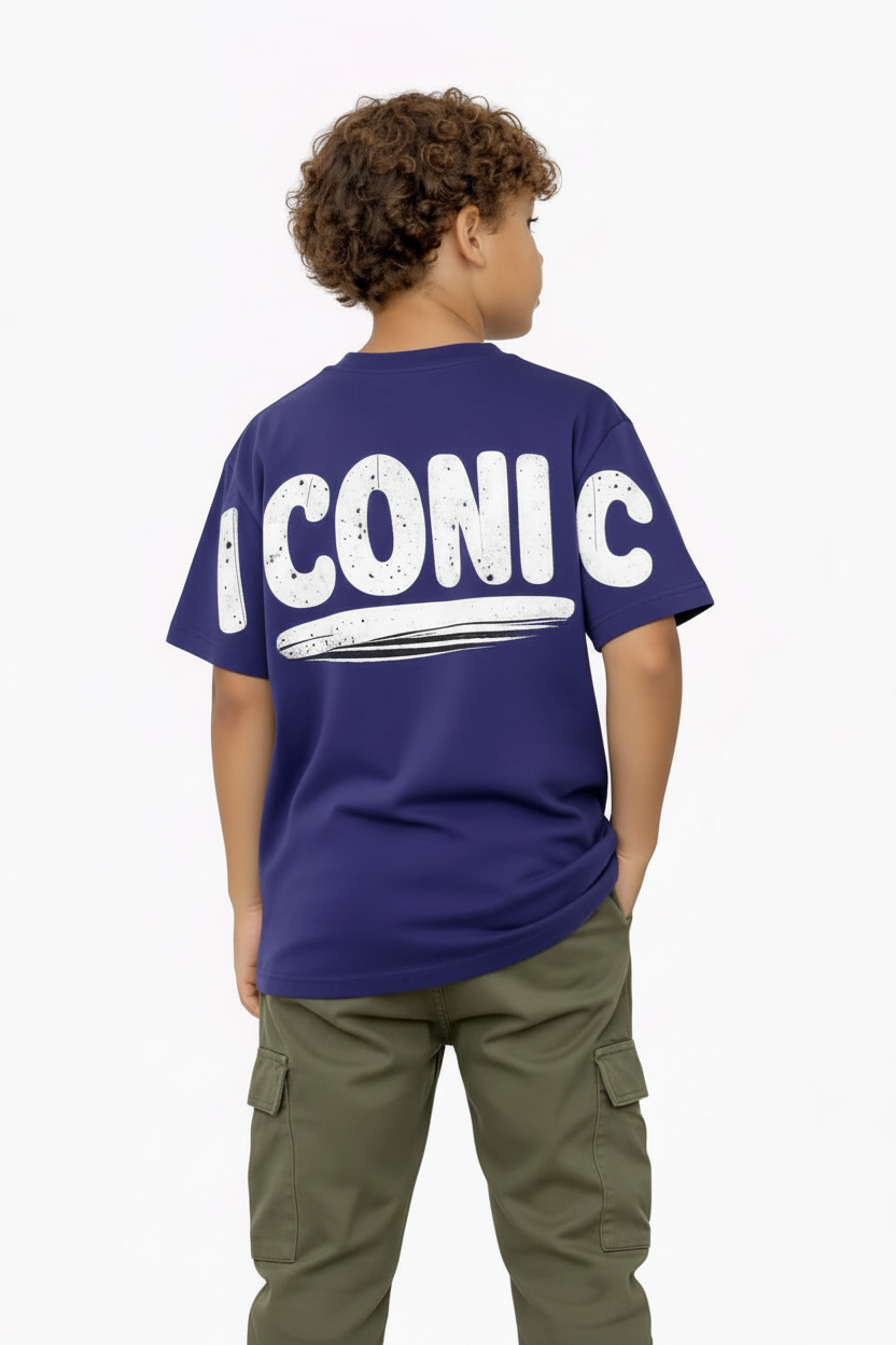 ICONIC Pure Cool Navy Blue Tee - Back View