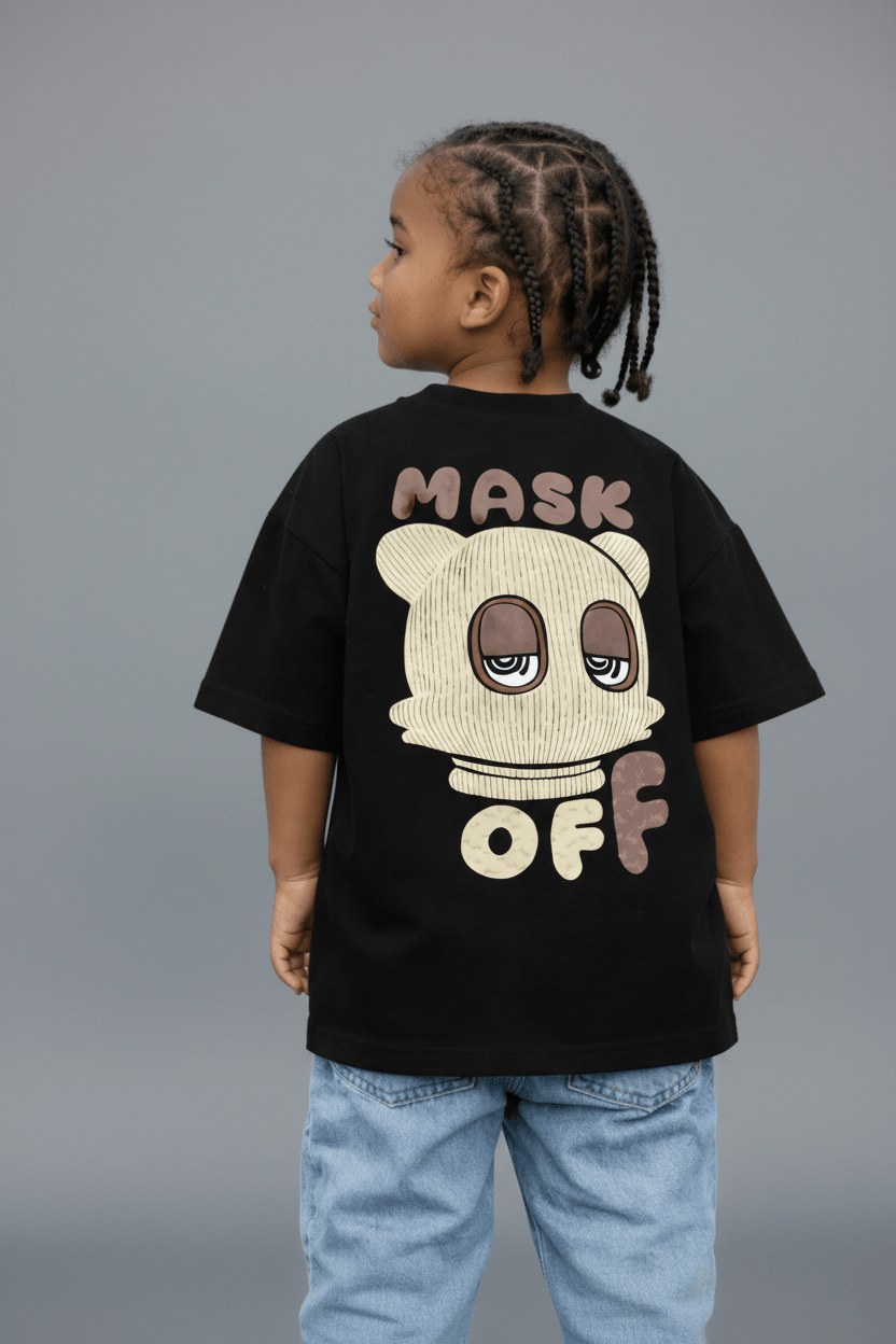 MASK OFF Oversized T-Shirt – Black Heavyweight Cotton Streetwear Tee