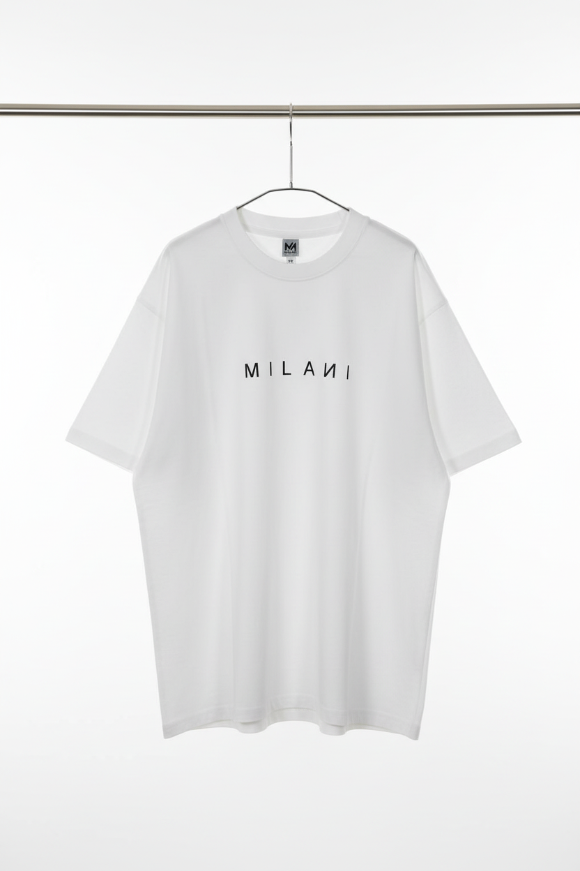 MILANI White Kids Tee - Premium Hanger Shot