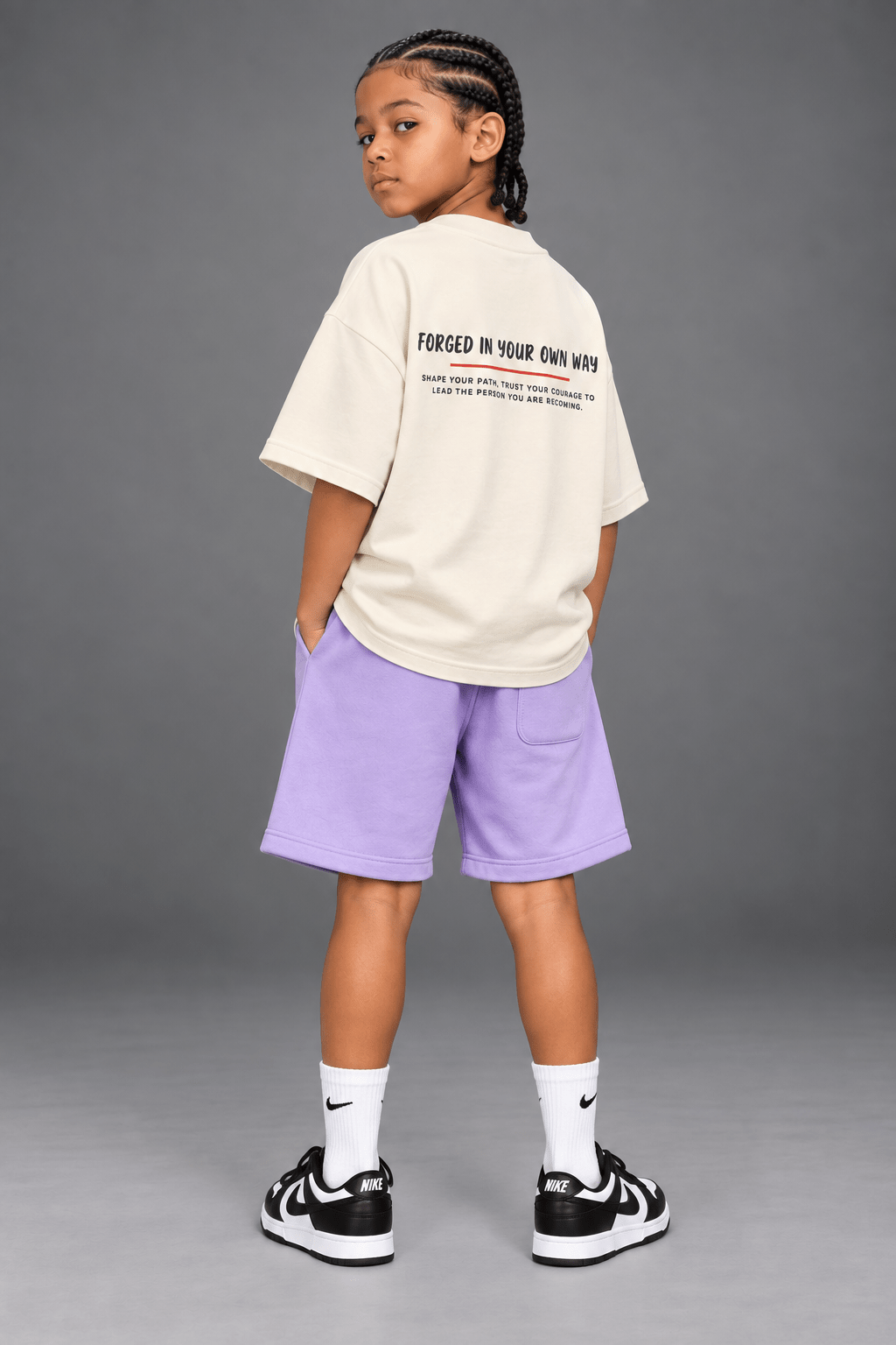 ORIGIN SELF FORGED Oversized Off-White T-Shirt - MILANI CLOTHINGORIGIN SELF FORGED Oversized Off-White T-ShirtKids Streetwear T-ShirtsMILANI CLOTHINGMILANI CLOTHING2-3 yearsORIGIN SELF FORGED Oversized Off-White T-Shirt